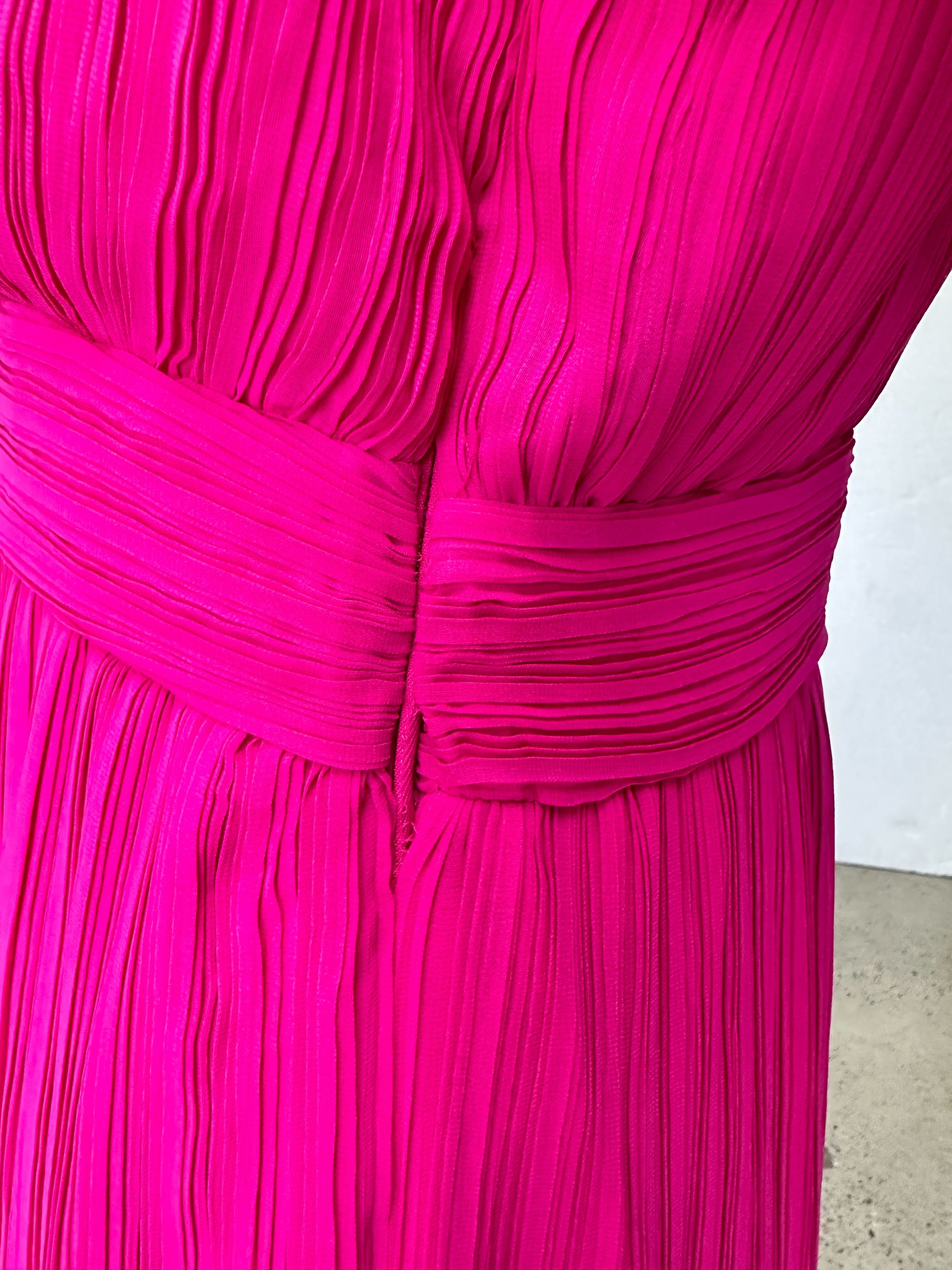 Pink pleated cheap dress zara